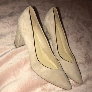 Marc Fisher Light Natural Suede Caitlin Pumps